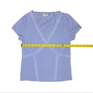 Cotton On Light Blue Lace-Trim Crop Top